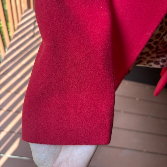 Vintage Harve Benard Red Wool Cashmere Blend Blazer, 80s Single Breasted Jacket - Picture 8 of 11